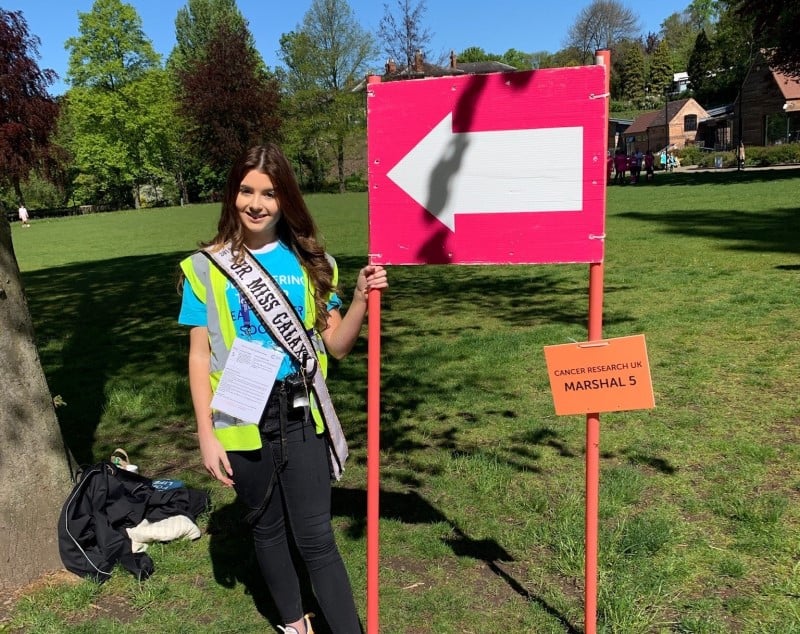Junior Miss Galaxy, May Parry, was a marshal at her local Race for Life!